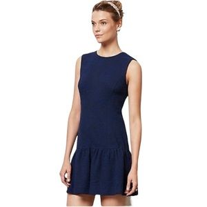 Ganni x Anthropologie Brentwood Navy Shift Dress With Drop Waist